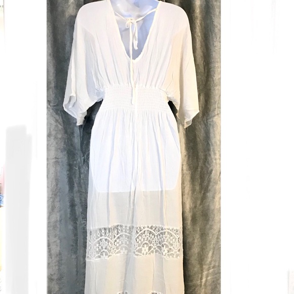 New Women’s White Summer Maxi Dress- Large - Picture 6 of 10